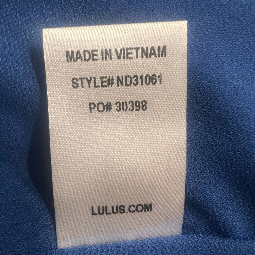 Lulus Manhattan Moment Ruffled Midi Wrap Dress Size S Blue Straps Sleeveless nwt - Picture 8 of 14